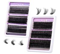 lomdung 540 Pièces Faux Cils Individuel, Faux Cils Volume Russe Cluster, Réutilisables Cluster Lashes Extensions Cilses, 60D/80D/100D, D Curl 10-18 Mix Volume, pour Les Débutants Facile à Utiliser