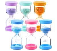 lomdung 6 Pièces Sablier Coffret, Sabliers Colorés pour Enfants, 1/5/10/15/20/30 Minutes, Timer Enfant, pour l'apprentissage, Le Timing de Jeu, la Décoration du Bureau à Domicile