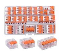 lomdung 75 Pièces Connecteur Electrique, Borne de Connexion Electrique, Compacts Rapide Cosses et Kits, Connexion Bornes Ignifuge PC, 35pcs 2 Entrées, 25pcs 3 Entrées, 15pcs 5 Entrée