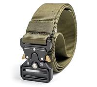 lomdung Ceinture Tactique, Ceinture Ceintures Robuste Verte Armée，Ceinture Tactique Militaire en Nylon Réglable - Boucle En métal à Dégagement Rapide pour Sport Extérieur, Pratique et Durable