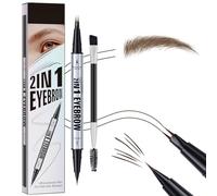 lomdung Crayon à Sourcils Liquide 2 en 1, Stylo à Sourcils Double Pointe, Crayon à Sourciles Microblading avec Brosse à Sourciles, avec 2 Pointes de Fourchette, pour Le Maquillage, Brun Foncé