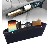 lomdung Cuir Boîte de Rangement pour Siège, Organisateur de Console de Siège de Voiture, Sac d'écart en Cuir Voiture, éviter Que les Choses Ne Tombent Entre Les Sièges, pour Téléphones Clés, Noir