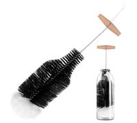 lomdung Goupillon Bouteille, 35cm Réutilisables sans Rayures Goupillon Gourde, Flexible Ergonomique Idéal Longue Brosse de Nettoyage, pour Bouteilles en Verre et Plastique (Noire)