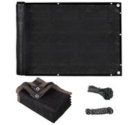 LOMGDOVC Écran de protection de jardin 5 m x 2 m, clôture d’ombrage robuste, maille de protection de l’intimité pour jardin, filet d’ombrage pour mur, cour, arrière-cour avec câble et ficelle (Noir)