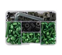 LOMGYHFD Vis Carenage Moto pour ZX1000 pour ABS 2015-2019 pour EX300 2016-2017 pour EX650C 2009-2011 pour ZX1000 2015-2019 190pcs Moto Rondelles Ecrous Vis Assortiment(Green)