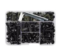 LOMGYHFD Vis Carenage Moto pour ZX1000 pour ABS 2015-2019 pour EX300 2016-2017 pour EX650C 2009-2011 pour ZX1000 2015-2019 190pcs Moto Rondelles Ecrous Vis Assortiment(Black)