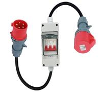 Lomhyve Cordon Adaptateur 32A,Adaptateur CEE 32A vers 16A Apporter Câble d'alimentation Caoutchouc,CEE Câble de Rallonge (1M) Rallonge Exterieure étanche Prise, Adaptateur pour Caravane,Camping Car