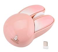 Lomiluskr Cute Bunny Wireless Mouse, Silent Mouse, 2.4G Wireless Mice, Candy Colors, Kawaii Mouse for Girls and Kids (Pink Bunny)