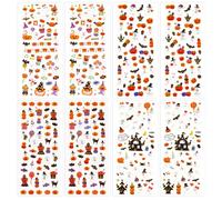 LOMIMOS 8 Feuilles d'Halloween Autocollants,100 pcs Sticker Mignon Fantôme Chauve-Souris Citrouille DIY Décoratif pour Enfant Scrapbooking Cadeau Halloween Decoration