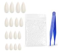 LOMIMOS Dents de vampire - Contient 2 paires de dents de vampire en quatre tailles différentes avec 1 tube de colle à dents et une pince à épiler pour cosplay, fête, Halloween