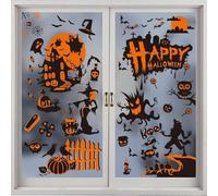 LOMIMOS Lot de 8 images de fenêtre d'Halloween, statiques, double face, réutilisables, pour décorer les fenêtres pour Halloween