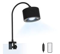 Lominie Éclairage d'aquarium, spectre complet LED, clip sur eau douce, planté lumière réglable col de cygne pour eau salée corail, piscine nano, refuge