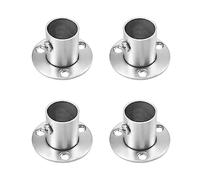 LOMNCHSG Supports pour tringles à Rideaux, Closet Rod Brackets Wardrobe Pipe Bracket Pack of 4 Multi Sizes Wall Floor Mount Flange and Rail Parts(32mm Dia)