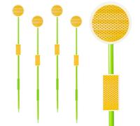 LOMNYIY Driveway Markers Reflectors,Professional Reflective Driveway Markers for Snow Plowing, 51Inch Fiberglass Pole Double Sided Reflectors for Driveway,Different Heights of Reflective (4Pcs)