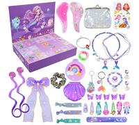 Lompyeu Calendrier de l'Avent 2025 pour Enfants - Calendrier De L'Avent Enfant de Noël, Bijoux, Cadeaux de Noël Avec Sirènes et Accessoires, Cadeau Surprise Pour Les Enfants pour filles de 4, 5, 6,