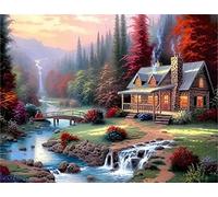 LOMSIOY 5D DIY Diamond Painting Campagne Lune Kits Broderie Diamant Painting Paysage Adulte Complet Peinture Strass Point de Croix Craft pour Maison Décoration Murale 30x40 cm
