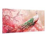 LOMSIOY Grand Diamond Painting Adulte, Paon Peinture Diamant Adulte Pour Décoration Murale Maison, Animaux 5D DIY Ronde Diamond Art Kit Complet Crystal Art Décorations 30x80 cm
