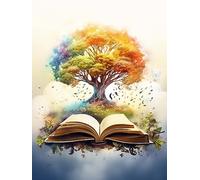 LOMSIOY Kits d'art diamant 5D à faire soi-même pour adultes, kits de peinture diamant pour débutants, livre d'art diamant avec strass ronds pour décoration murale de la maison 30,5 x 40,6 cm