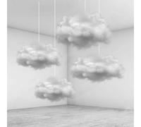 LOMSIOY Nuage Artificiel - Lot de 4 décorations en Coton pour Mariage, Nuages 3D, décoration à Suspendre pour scène Artistique, Cadeaux et fêtes