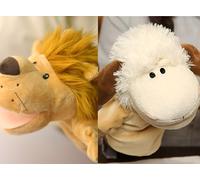 LOMTRATS Marionnettes à main contenant loups, tigres, lions, singes et bouches mobiles, parfaites pour raconter des histoires, enseigner et cadeau d'anniversaire
