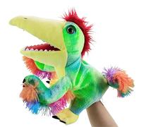 LOMTRATS Marionnettes à Main Dinosaures pour Enfants, Comprenant Un Tricératops et Un Tyrannosaure Rex avec Bouche Ouverte Mobile, Parfaites pour Raconter des Histoires, Les Cadeaux d'anniversaire