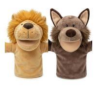 LOMTRATS Marionnettes à Main Mobiles à Bouche Ouverte pour Enfants, Loup, Lion, etc., parfaites pour raconter des Histoires, l'enseignement, l'école Maternelle, Les Cadeaux d'anniversaire