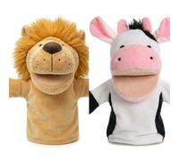 LOMTRATS Marionnettes à Main Mobiles à Bouche Ouverte pour Enfants, Loup, Lion, etc., parfaites pour raconter des Histoires, l'enseignement, l'école Maternelle, Les Cadeaux d'anniversaire
