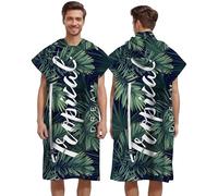 LOMTRATS Poncho de Surf à Séchage Rapide, Serviette à Changer, Robe à Capuche pour Adultes Hommes Femmes, Microfibre Natation Plage Surf Plongée Maison Sources Chaudes Parka de Bain