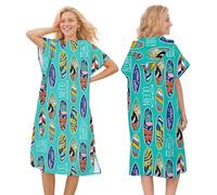 LOMTRATS Poncho de Surf à Séchage Rapide, Serviette à Changer, Robe à Capuche pour Adultes Hommes Femmes, Microfibre Natation Plage Surf Plongée Maison Sources Chaudes Parka de Bain