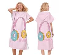 LOMTRATS Poncho de Surf à Séchage Rapide, Serviette à Changer, Robe à Capuche pour Adultes Hommes Femmes, Microfibre Natation Plage Surf Plongée Maison Sources Chaudes Parka de Bain