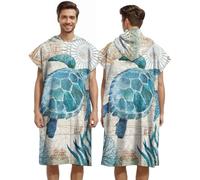 LOMTRATS Poncho de Surf à Séchage Rapide, Serviette à Changer, Robe à Capuche pour Adultes Hommes Femmes, Microfibre Natation Plage Surf Plongée Maison Sources Chaudes Parka de Bain