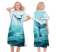 LOMTRATS Poncho de Surf à Séchage Rapide, Serviette à Changer, Robe à Capuche pour Adultes Hommes Femmes, Microfibre Natation Plage Surf Plongée Maison Sources Chaudes Parka de Bain