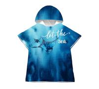 LOMTRATS Poncho de surf à séchage rapide, serviette de bain, serviettes de sport pour nageur, sweat à capuche pour enfants, natation, plage, surf, plongée, bain (Kid-S)