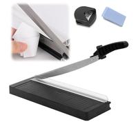 LOMUG A4 Massicot manuel Coupe Papier 3 en 1 avec arrondisseur de coins et perforatrice, capacité de coupe de 8 feuilles, Guillotine pour papier, étiquettes, photos, coupons(Noir)