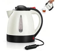 LOMUG Bouilloire portable pour voiture, 1 l, pour voiture, voyage, camping | Bouilloire 12 V/150 W pour camping, voyage, voiture, SUV, camion, camping-car avec prise allume-cigare, arrêt automatique