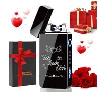 LOMUG Briquet électrique rechargeable par USB - Cadeau pour homme, papa - Noir - Saint-Valentin