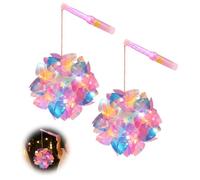 LOMUG Lot de 2 lanternes LED à monter soi-même, lanternes St. Martin avec changement de couleur, lanterne portable pour bricolage et suspension, pour déménagement, anniversaire, fête, mariage et fêtes