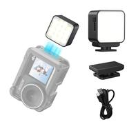 LOMUG Mini lampe vidéo avec fermeture magnétique rapide - Lampe pour caméra d'action avec batterie de 300 mAh - Lampe photo portable pour DJI Osmo Action 3/4/5/5 Pro (noir)