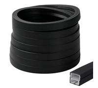 LOMUG Profilé LED en silicone étanche - 12 x 12 mm - Pour bande LED jusqu'à 9 mm - Flexible - Diffuseur raccourcissable - Pour plafond, mur, TV, panneau acoustique(noir, 3 m)