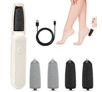 LOMUG Râpe électrique rechargeable pour enlever les callosités - Kit de pédicure pour les pieds - Avec limes interchangeables - 3 vitesses - Pour talons fissurés, callosités mortes
