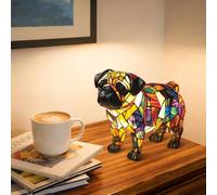 LOMUG Shar Pei Veilleuse décorative en résine pour chien LED Night Light lampe de chevet pour fans de chiens, décoration d'intérieur, chambre