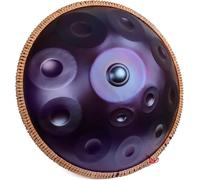LOMUTY Handpan 440 HZ, Drum Instrument 12 Tons 22 Pouces, Hand Pan Drum D Mineur, Steel-Drum avec Sac de Batterie et Support-Handpan pour la Guérison par le Son, la Méditation, le Yoga, Violet