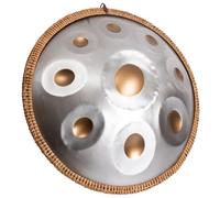 LOMUTY Handpan Débutan, Drum Instrument 9 Tons 18 Pouces, Hand Pan G Majeur, Tambour à Main avec Sac de Batterie et Support-Handpan pour la Guérison par le Son, la Méditation, le Yoga, Argent