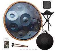 LOMUTY Handpan, Steel Drum, Hand Pan Drum, Bleu Cobalt | 440HZ 16 Notes D Mineur 22 Pouces 56cm Handpan, Handpan Adulte Méditation et Yoga, Drum Instrument avec Housse et Support