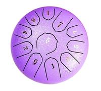 LOMUTY Steel Tongue Drum C Majeur, 6 Pouces 15cm 11 Notes Tambour à Langue, Handpan pour la Guérison par Le Son, la Méditation, L'éducation Musicale et le Yoga, Hand Pan comme Cadeau, Violet