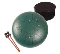 Lomuty Tambour de Langue en Acier, 12 Pouces 30cm,11 Notes C Majeur, Instrument de Percussion, Tambour à Main avec Sac, Livre de Musique, Maillets et Médiators (Vert)