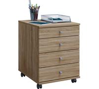 Lona Bureau Commode de bureau sur roulettes avec 4 tiroirs, imitation chêne Sonoma.