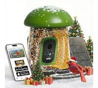 LONA Mangeoire intelligente pour oiseaux avec caméra, double objectif, alimentation solaire, IA permanente identifie plus de 10 000 espèces d'oiseaux et détection de mouvement, cadeau cadeau