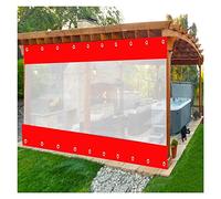 Lona Panneau latéral extérieur imperméable en PVC transparent 600 g/㎡ avec œillets pour pergola de jardin, terrasse, 2 x 2,5 m - Rideau coupe-vent pour extérieur