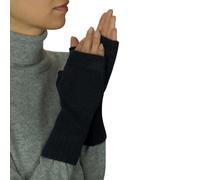 Lona Scott Mitaines en cachemire pour femme, Gants sans Doigts Noir